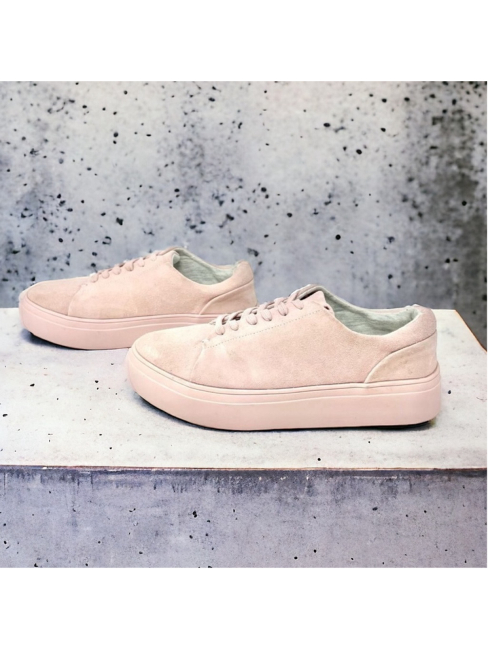 NEW DLG Monochromatic Pink Suede Chunky Sneakers Size 7